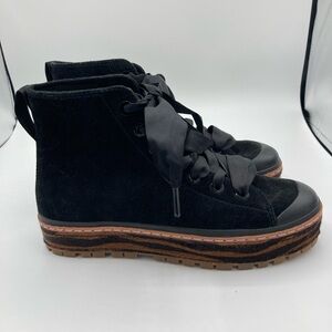 Scotch & Soda Maison Lea Suede Black High Top Sneakers EU 40/US 8.5